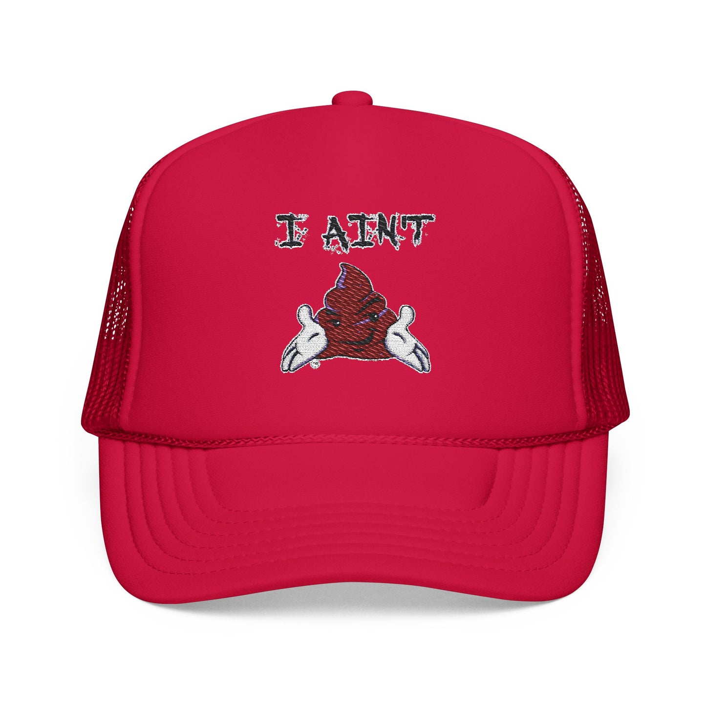 Embroidered Foam Trucker Hat - Fun & Bold Red Cap, Casual Wear, Gift for Friends, Outdoor Activities, Everyday Style