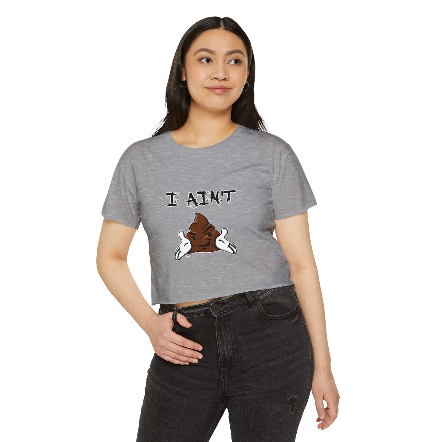 Festival-Ready Women's Crop Top - Playful 'I AIN'T SHT' Design, Perfect for Summer Events, Concerts, and Casual Outings