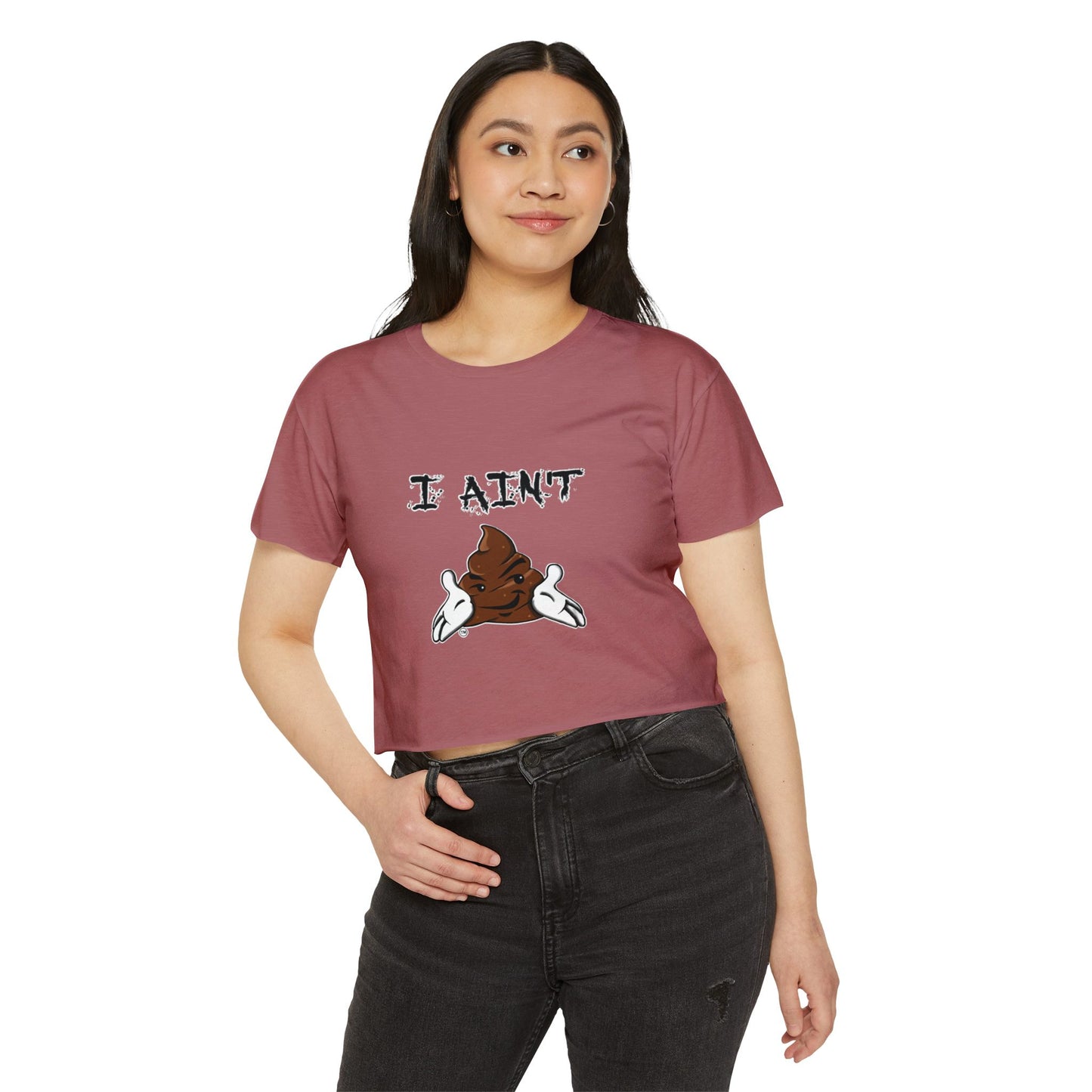 Festival-Ready Women's Crop Top - Playful 'I AIN'T SHT' Design, Perfect for Summer Events, Concerts, and Casual Outings