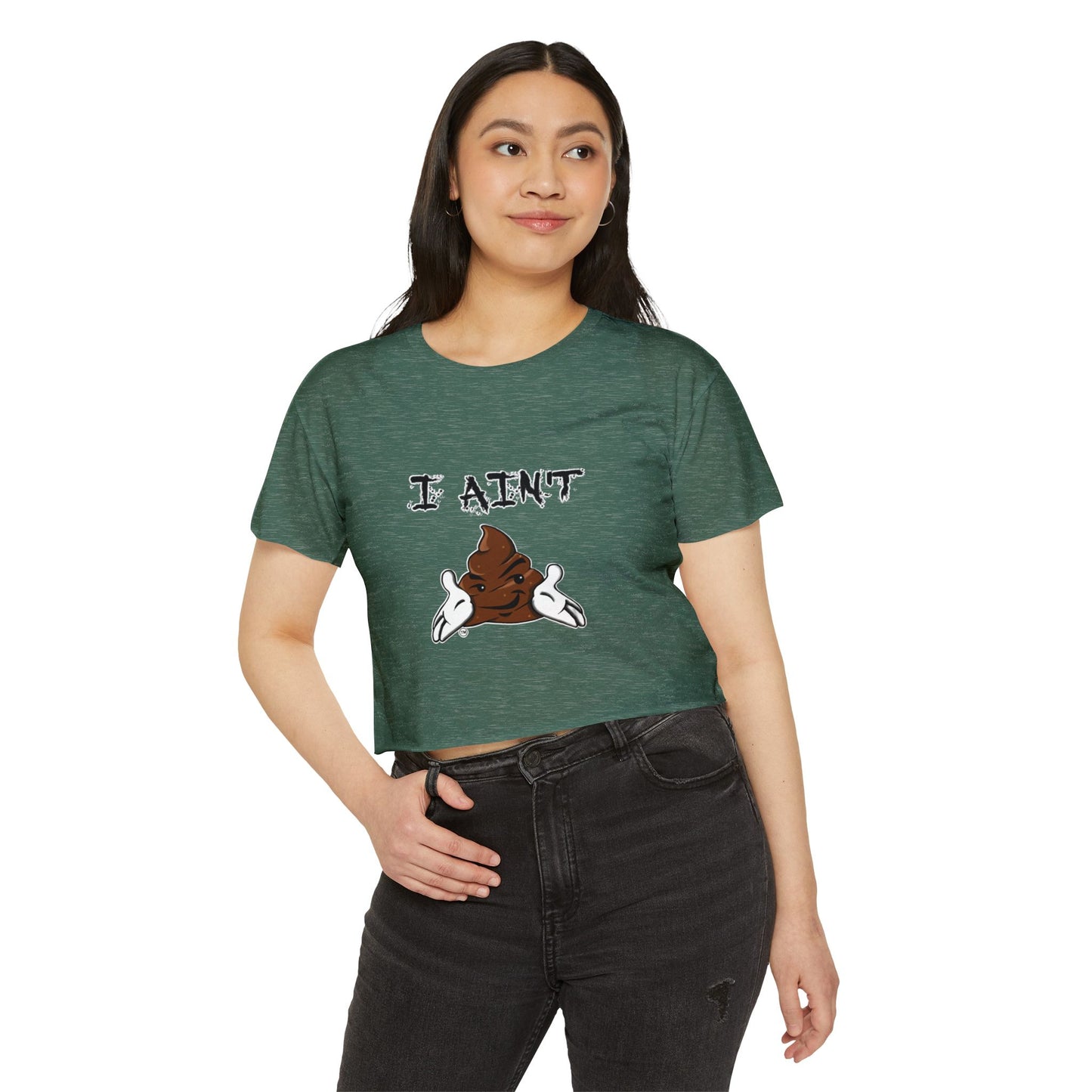 Festival-Ready Women's Crop Top - Playful 'I AIN'T SHT' Design, Perfect for Summer Events, Concerts, and Casual Outings