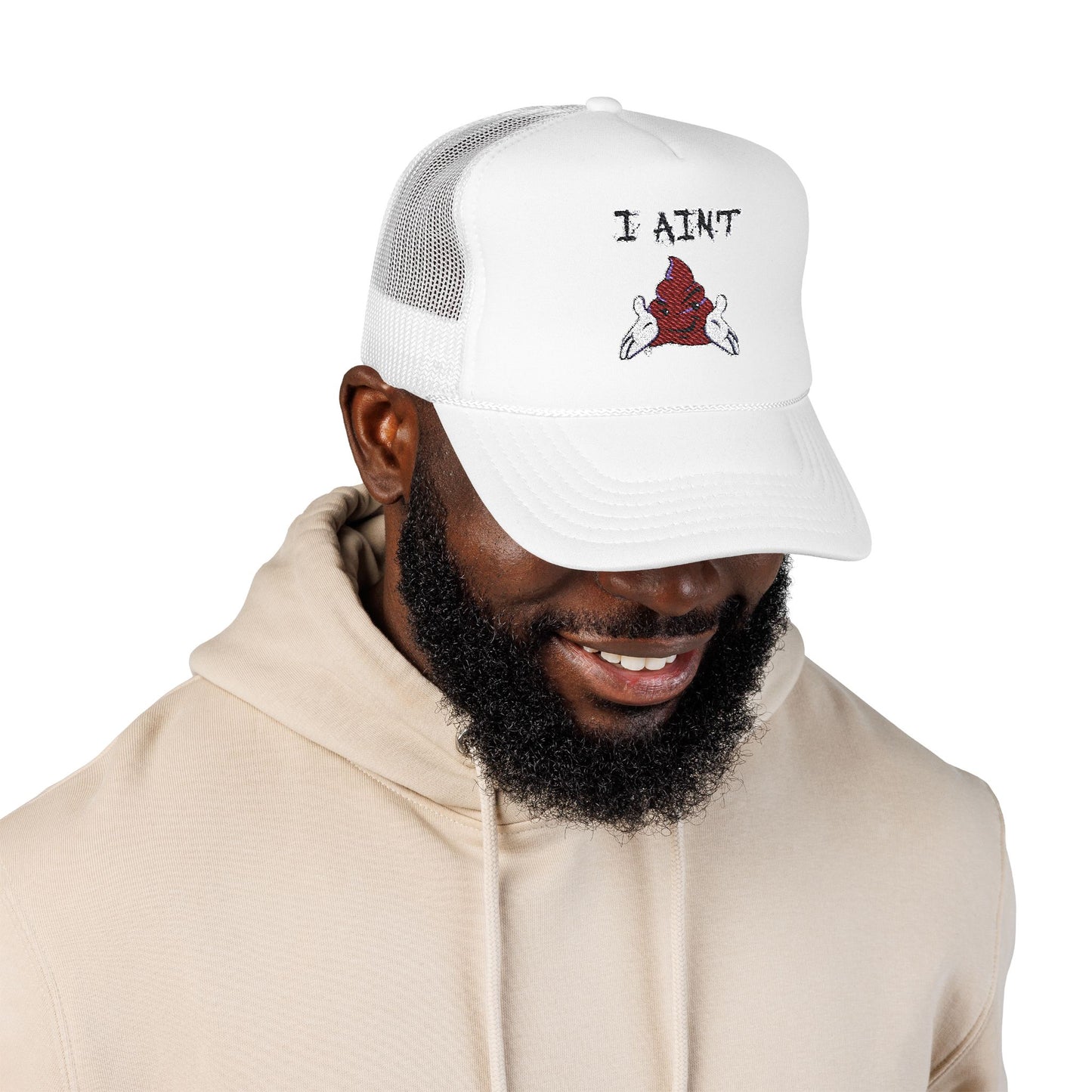 Embroidered Foam Trucker Hat - Fun & Bold Red Cap, Casual Wear, Gift for Friends, Outdoor Activities, Everyday Style