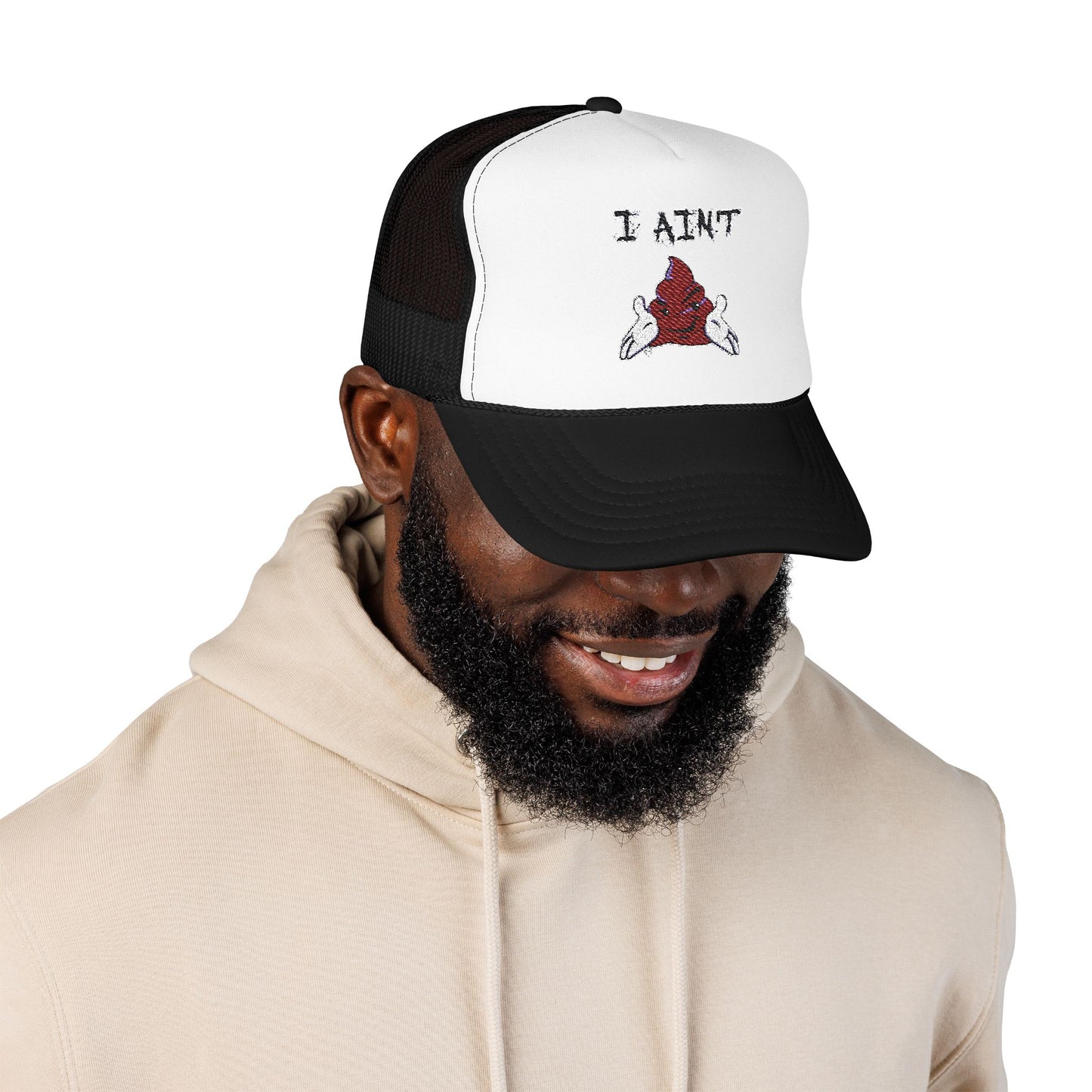 Embroidered Foam Trucker Hat - Fun & Bold Red Cap, Casual Wear, Gift for Friends, Outdoor Activities, Everyday Style