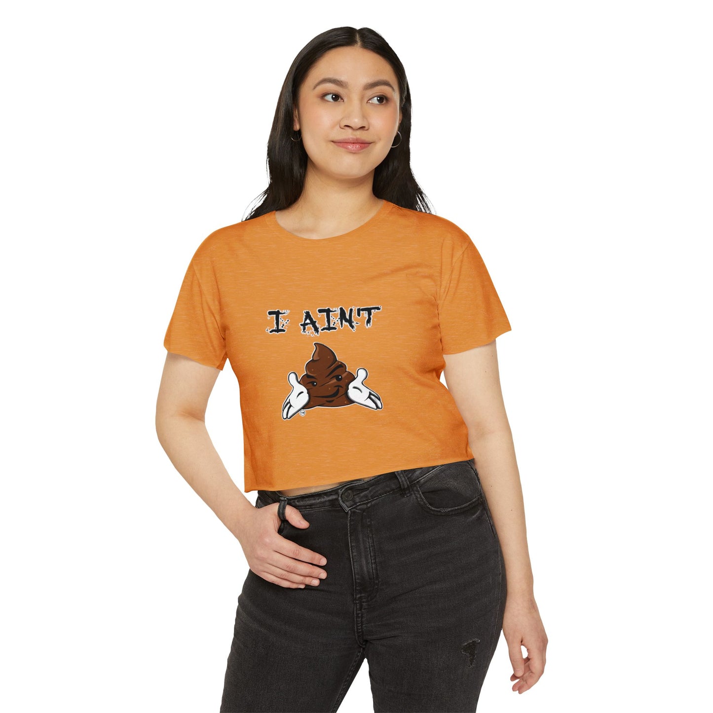 Festival-Ready Women's Crop Top - Playful 'I AIN'T SHT' Design, Perfect for Summer Events, Concerts, and Casual Outings