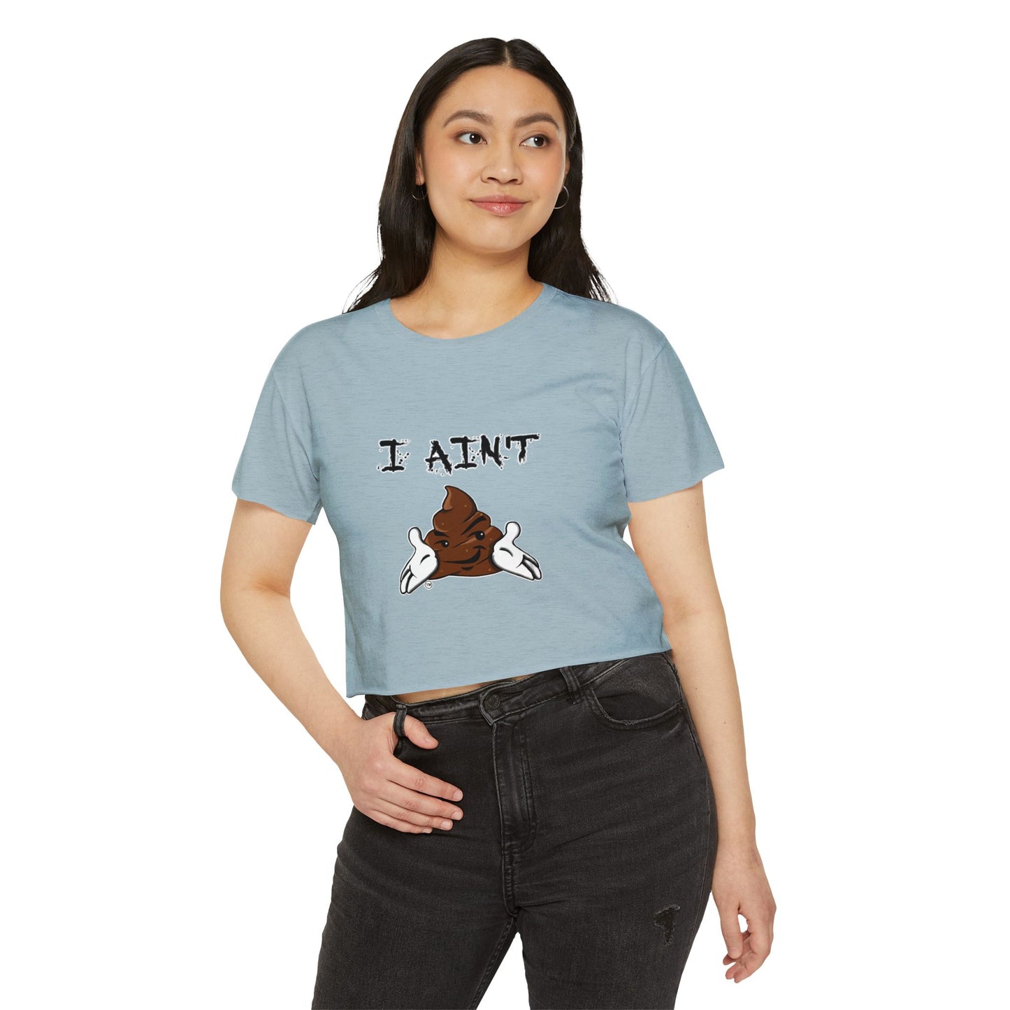 Festival-Ready Women's Crop Top - Playful 'I AIN'T SHT' Design, Perfect for Summer Events, Concerts, and Casual Outings