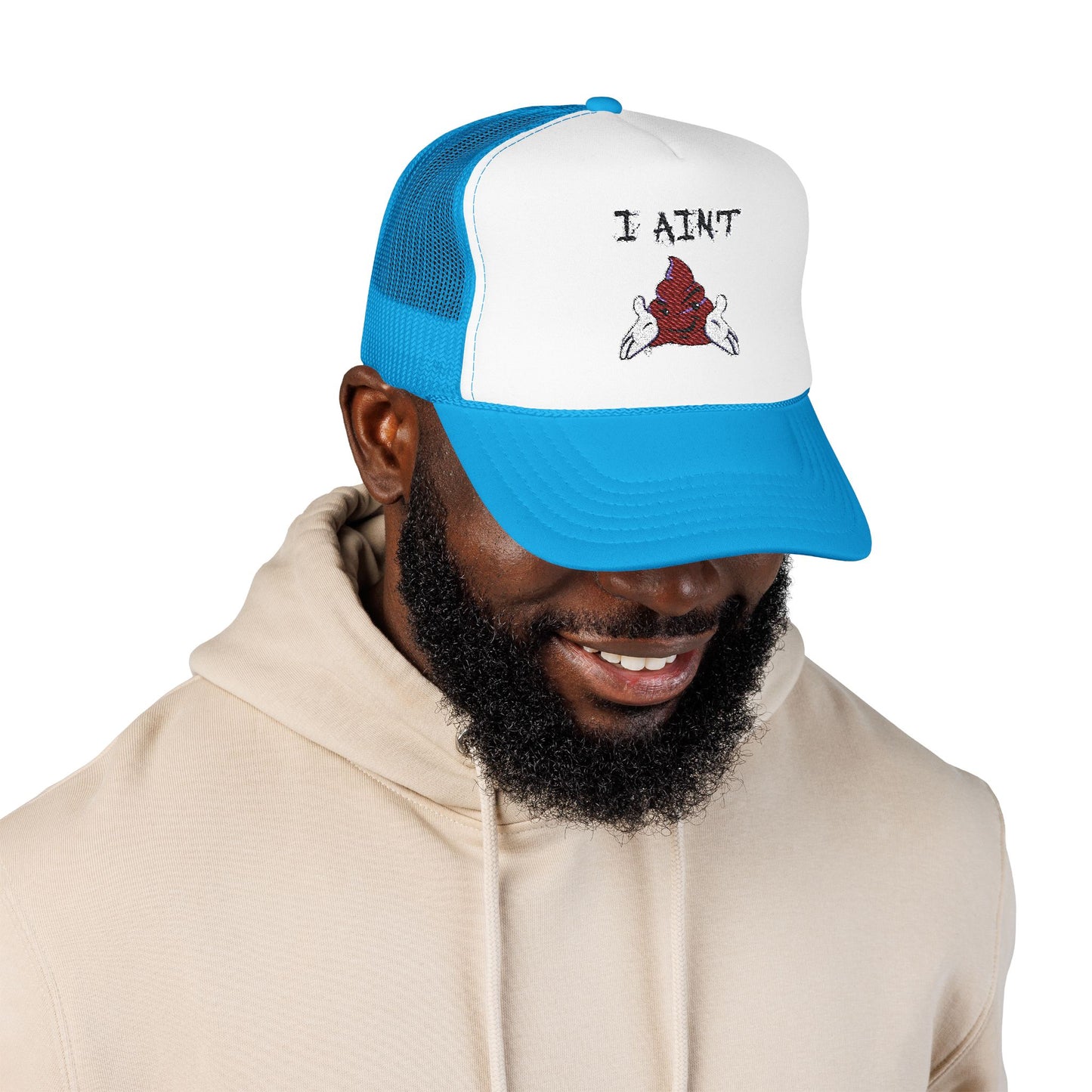 Embroidered Foam Trucker Hat - Fun & Bold Red Cap, Casual Wear, Gift for Friends, Outdoor Activities, Everyday Style