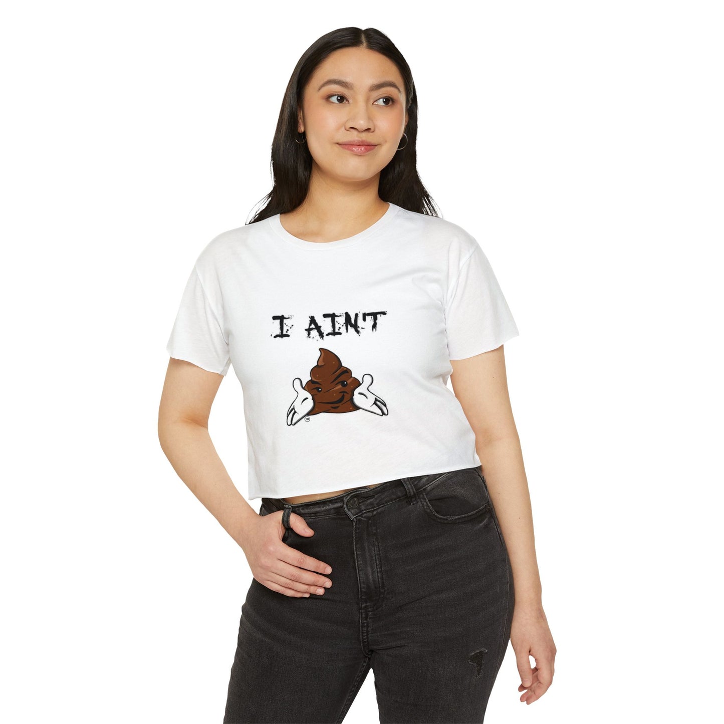 Festival-Ready Women's Crop Top - Playful 'I AIN'T SHT' Design, Perfect for Summer Events, Concerts, and Casual Outings