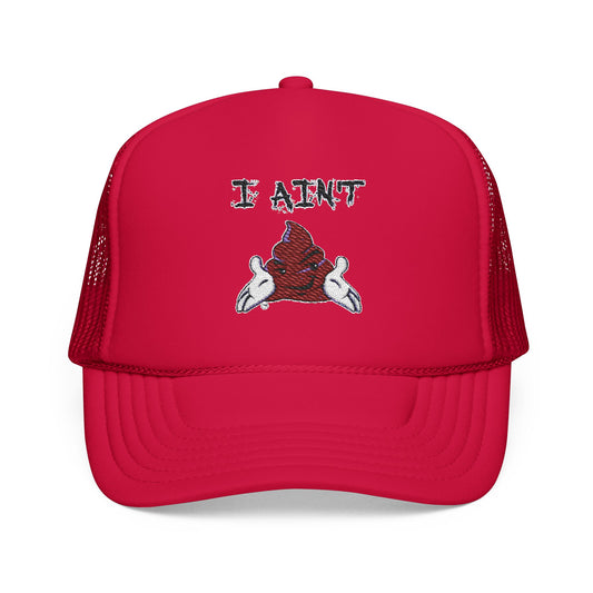 Embroidered Foam Trucker Hat - Fun & Bold Red Cap, Casual Wear, Gift for Friends, Outdoor Activities, Everyday Style