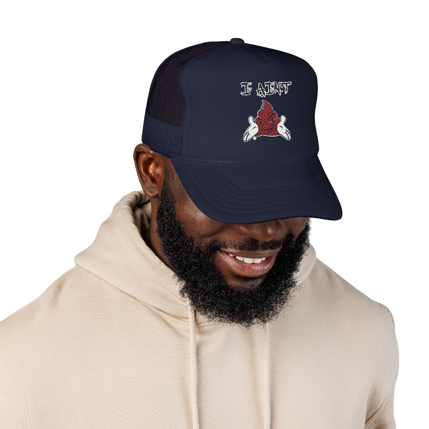 Embroidered Foam Trucker Hat - Fun & Bold Red Cap, Casual Wear, Gift for Friends, Outdoor Activities, Everyday Style
