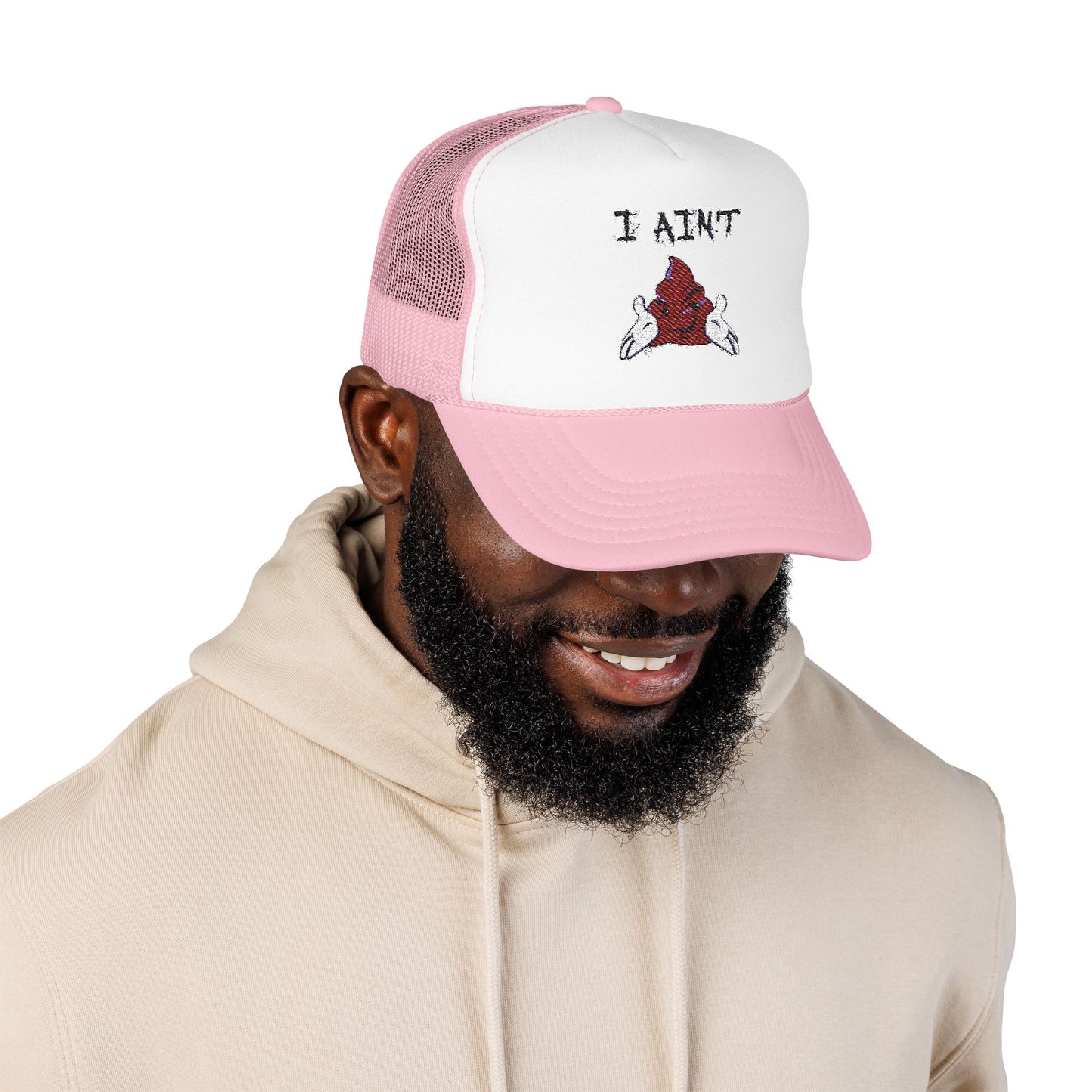Embroidered Foam Trucker Hat - Fun & Bold Red Cap, Casual Wear, Gift for Friends, Outdoor Activities, Everyday Style