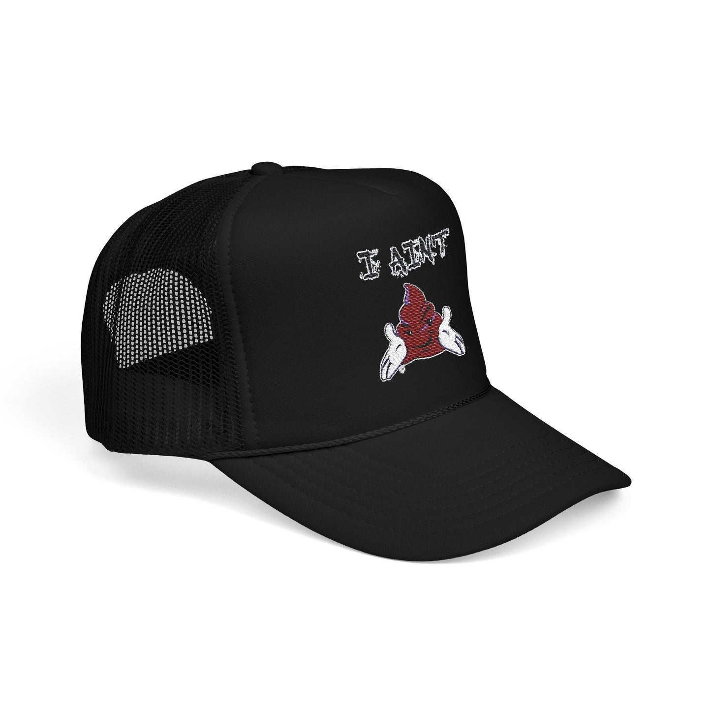 Embroidered Foam Trucker Hat - Fun & Bold Red Cap, Casual Wear, Gift for Friends, Outdoor Activities, Everyday Style