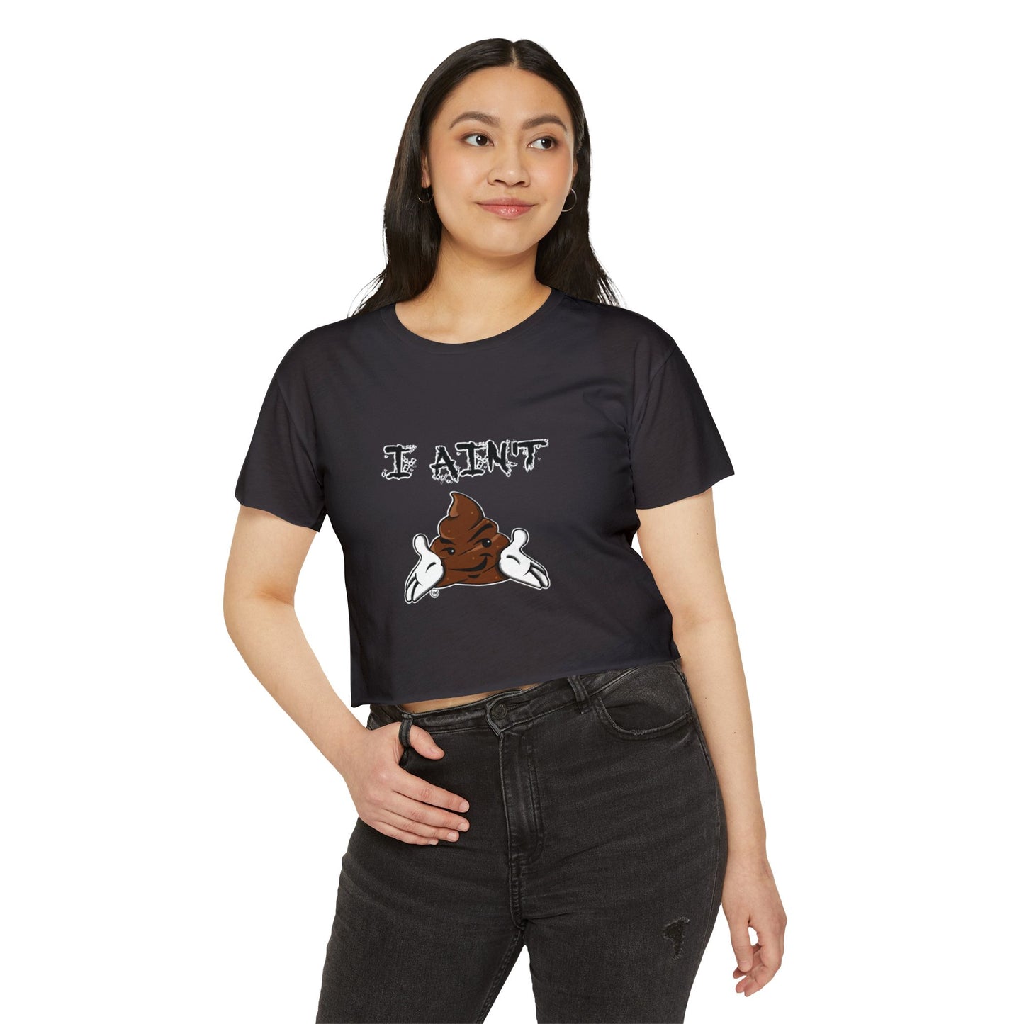 Festival-Ready Women's Crop Top - Playful 'I AIN'T SHT' Design, Perfect for Summer Events, Concerts, and Casual Outings